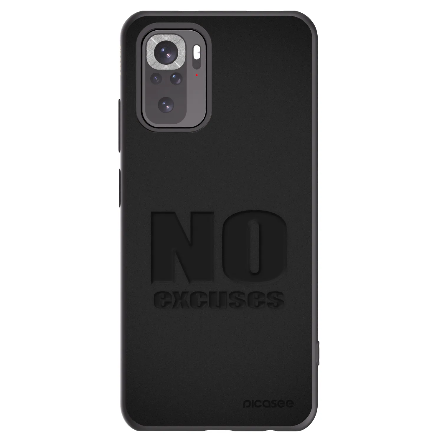Picasee silikonski črni ovitek za Xiaomi Redmi Note 10 - No Excuses