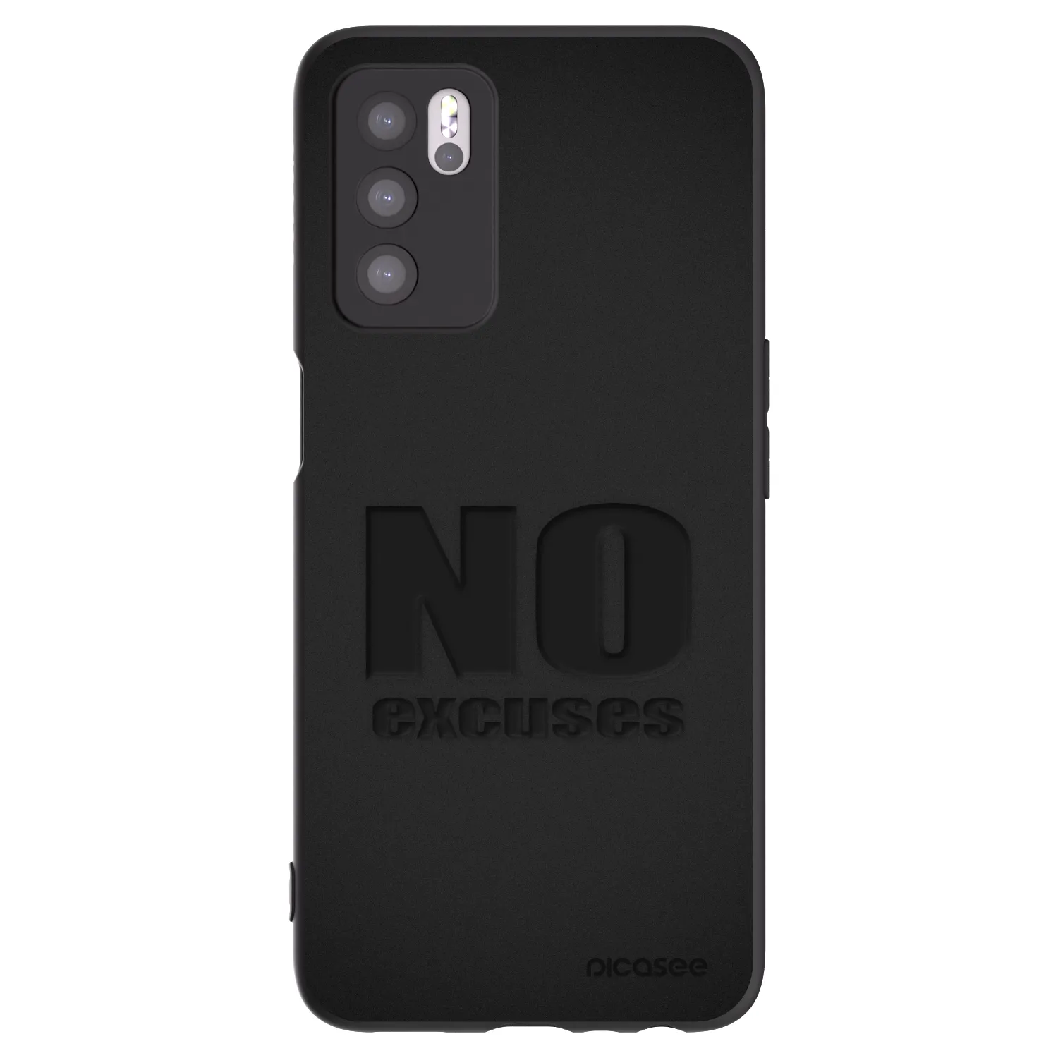 Picasee silikonski črni ovitek za OPPO A16s - No Excuses