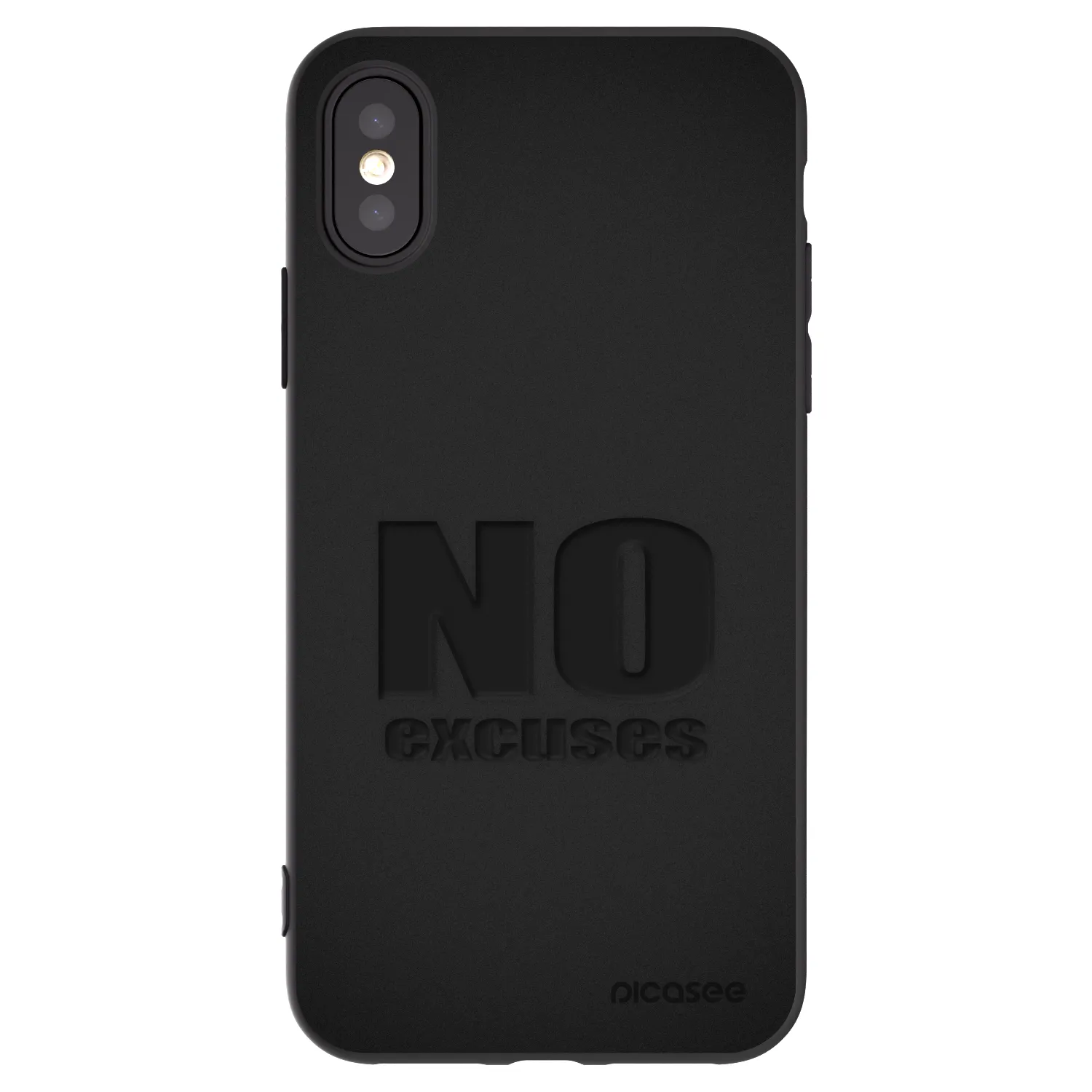 Picasee silikonski črni ovitek za Apple iPhone X/XS - No Excuses