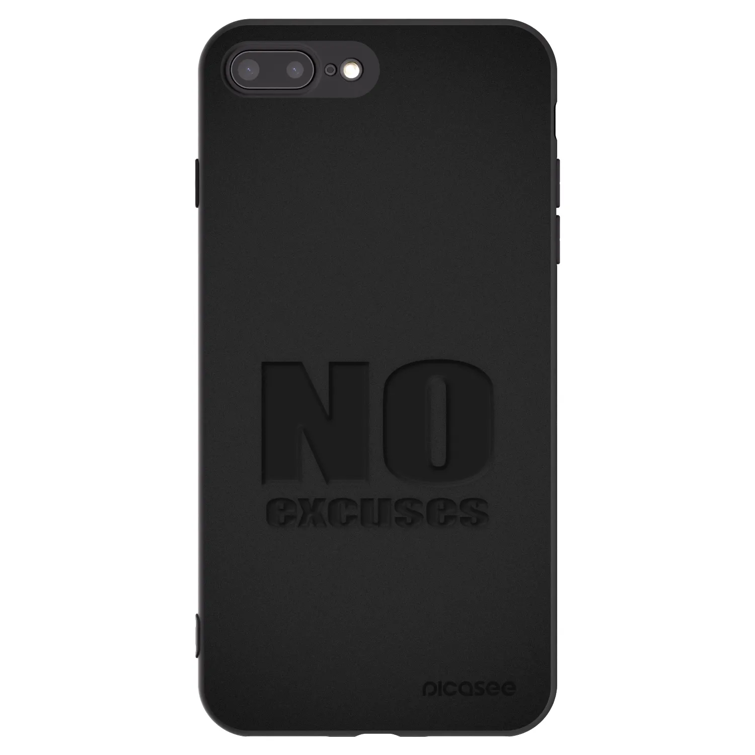 Picasee silikonski črni ovitek za Apple iPhone 8 Plus - No Excuses