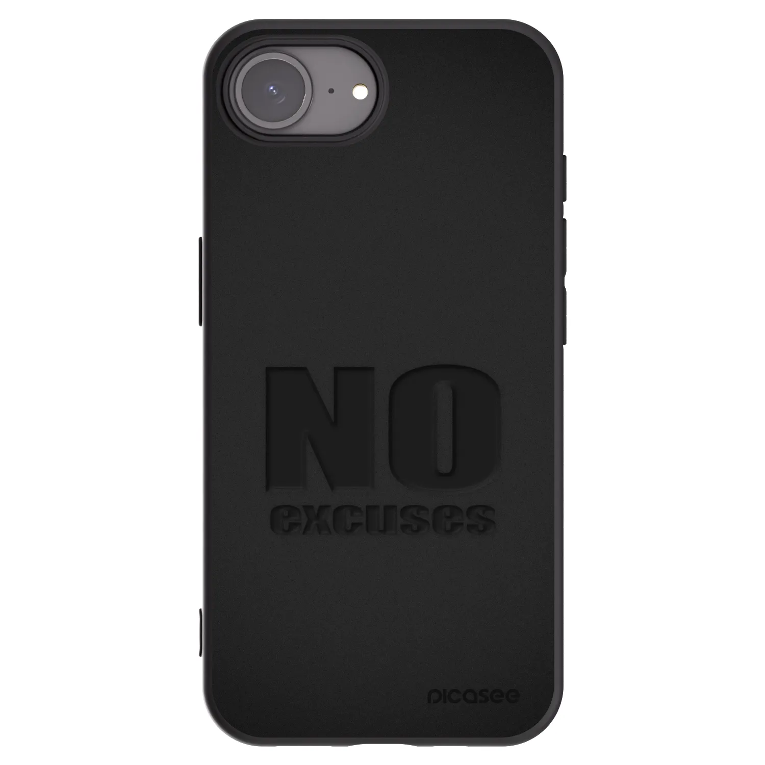 Picasee silikonski črni ovitek za Apple iPhone 16e - No Excuses