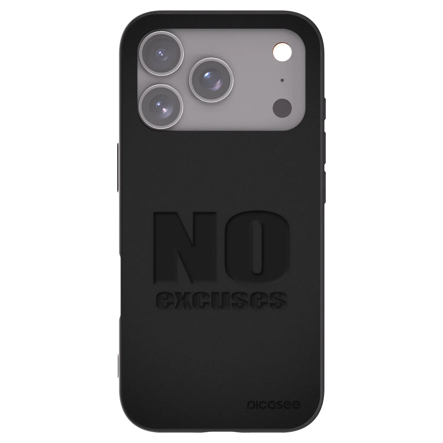 Picasee silikonski črni ovitek za Apple iPhone 17 Pro - No Excuses