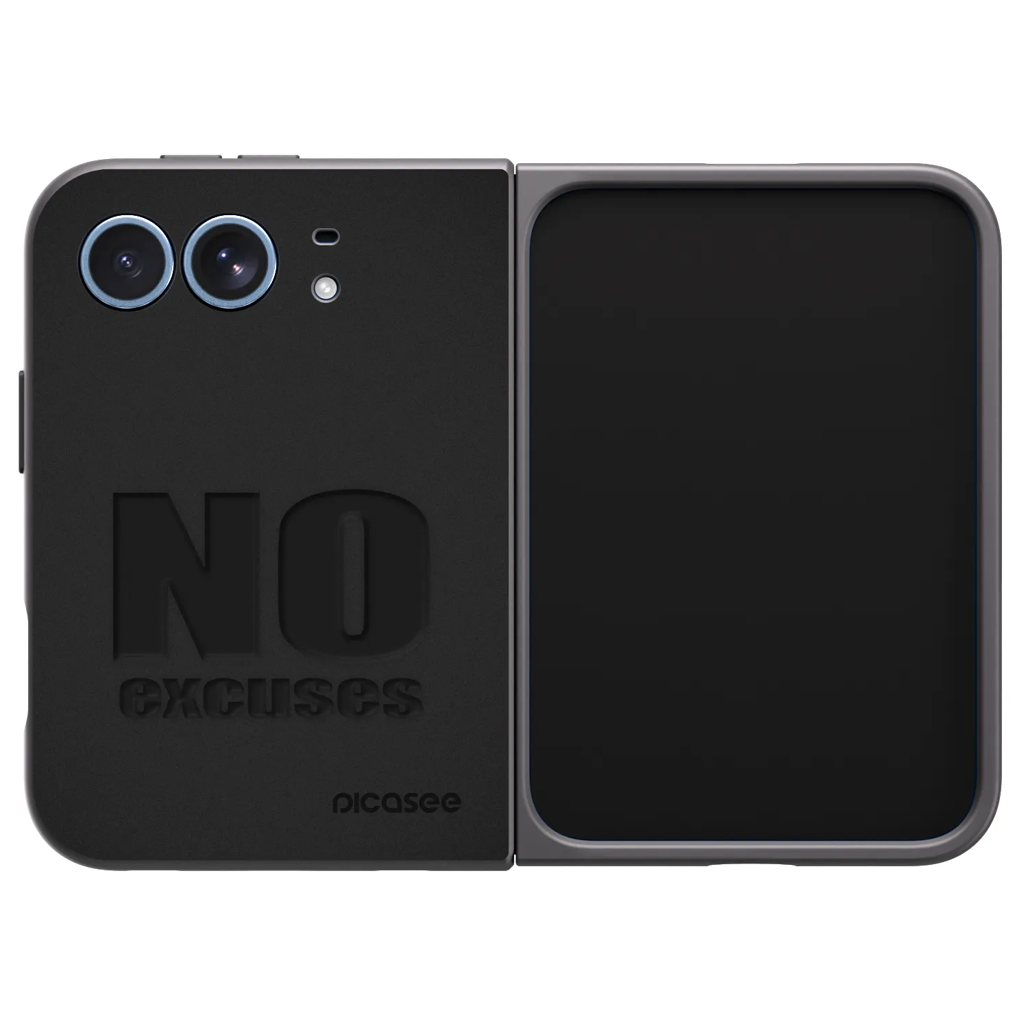 Picasee silikonski črni ovitek za Apple iPhone Duo - No Excuses