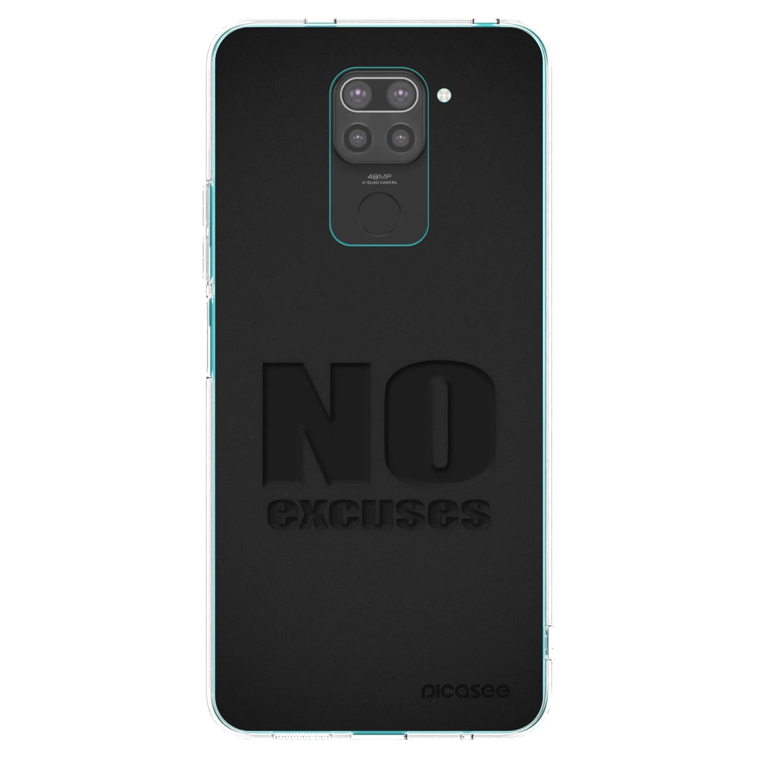 Picasee silikonski črni ovitek za Xiaomi Redmi Note 9 - No Excuses
