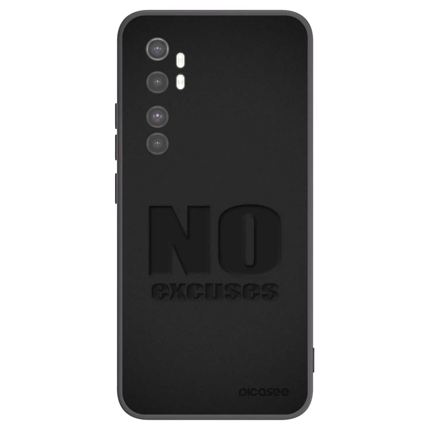 Picasee silikonski črni ovitek za Xiaomi Mi Note 10 Lite - No Excuses