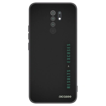 Picasee silikonski črni ovitek za Xiaomi Redmi 9 - Results x Excuses