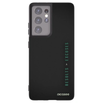 Picasee silikonski črni ovitek za Samsung Galaxy S21 Ultra 5G G998B - Results x Excuses