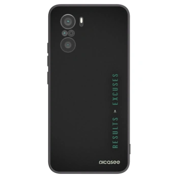 Picasee silikonski črni ovitek za Xiaomi Poco F3 - Results x Excuses