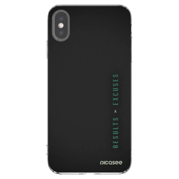 Picasee silikonski prozorni ovitek za Apple iPhone XS Max - Results x Excuses