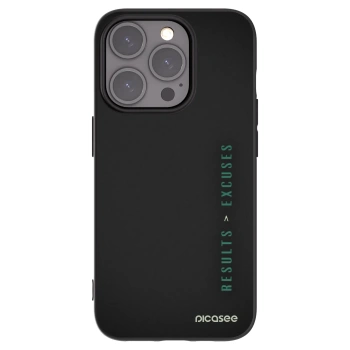 Picasee silikonski črni ovitek za Apple iPhone 15 Pro - Results x Excuses