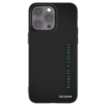 Picasee silikonski črni ovitek za Apple iPhone 15 Pro Max - Results x Excuses