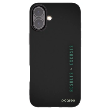 Picasee silikonski črni ovitek za Apple iPhone 16 Plus - Results x Excuses