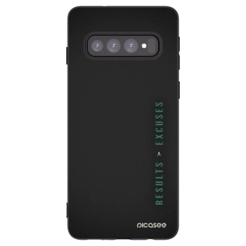 Picasee silikonski črni ovitek za Samsung Galaxy S10 G973 - Results x Excuses