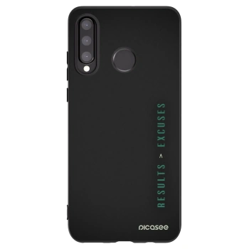 Picasee silikonski črni ovitek za Huawei P30 Lite - Results x Excuses