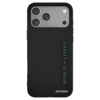 Picasee silikonski črni ovitek za Apple iPhone 18 Pro Max - Results x Excuses