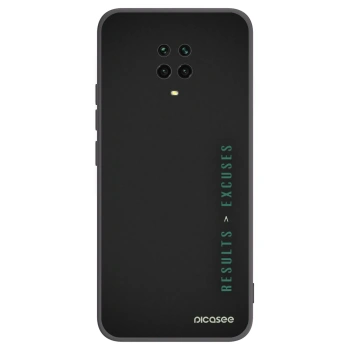 Picasee silikonski črni ovitek za Xiaomi Redmi Note 9 Pro - Results x Excuses