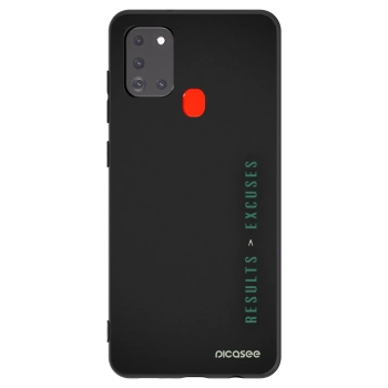 Picasee silikonski črni ovitek za Samsung Galaxy A21s - Results x Excuses
