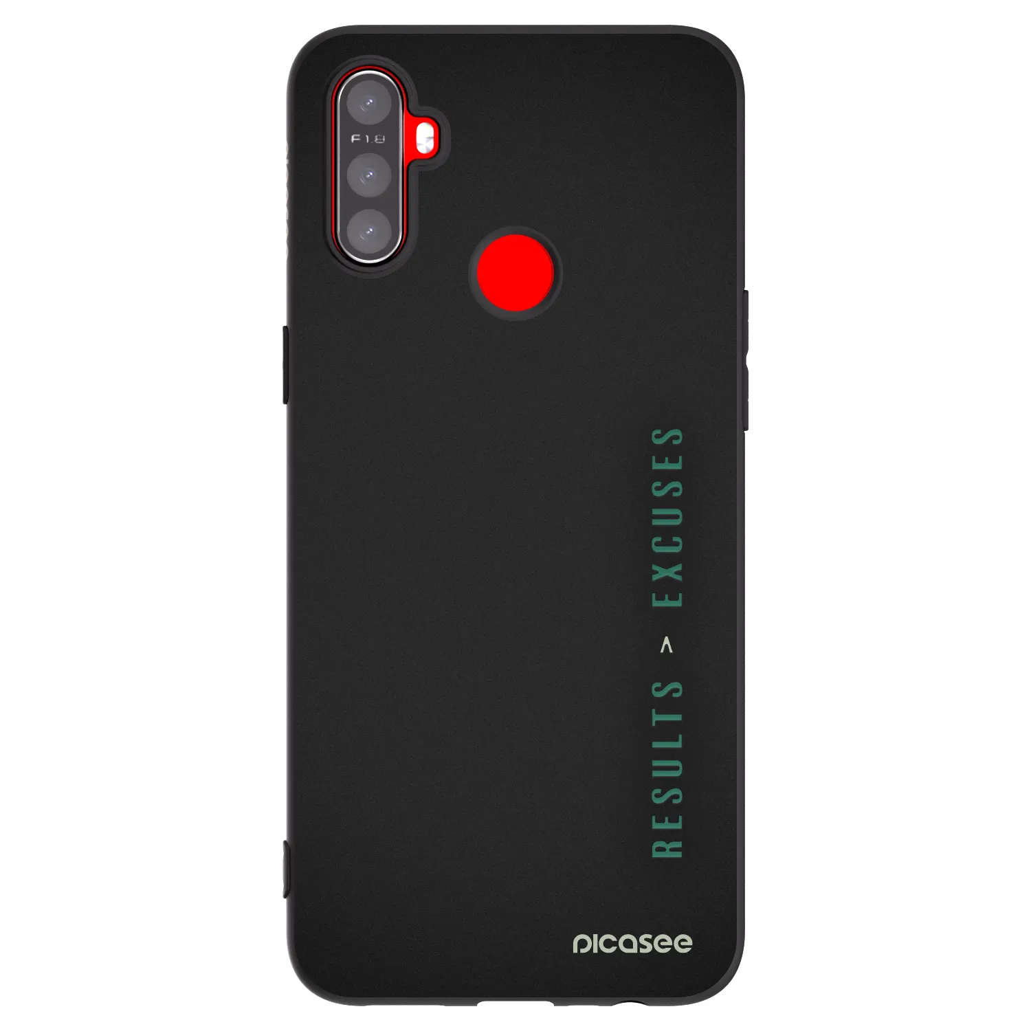 Picasee silikonski črni ovitek za Realme C3 - Results x Excuses