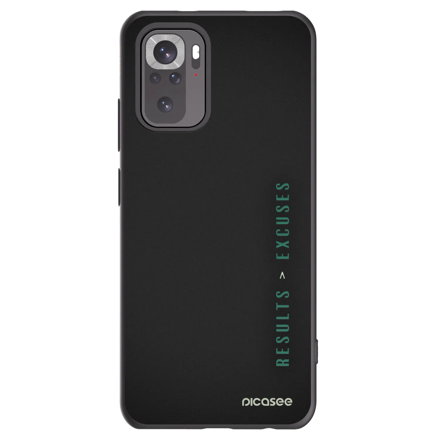 Picasee silikonski črni ovitek za Xiaomi Redmi Note 10 - Results x Excuses