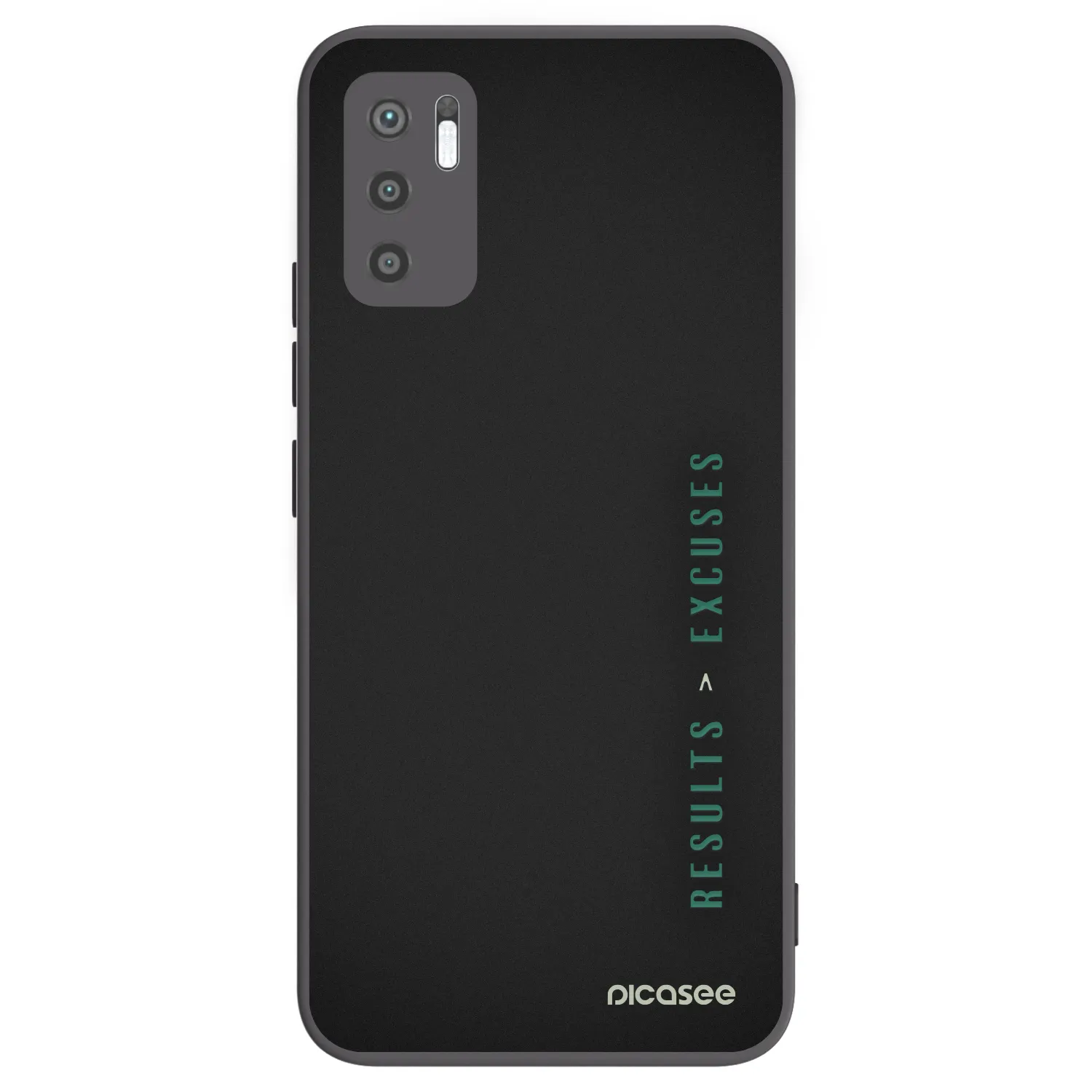Picasee silikonski črni ovitek za Xiaomi Redmi Note 10 5G - Results x Excuses