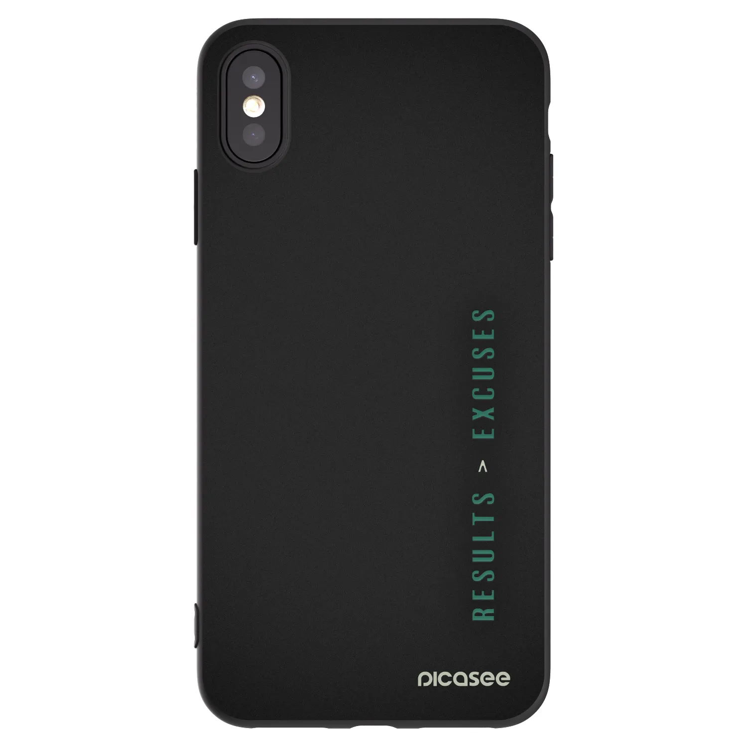 Picasee silikonski črni ovitek za Apple iPhone XS Max - Results x Excuses