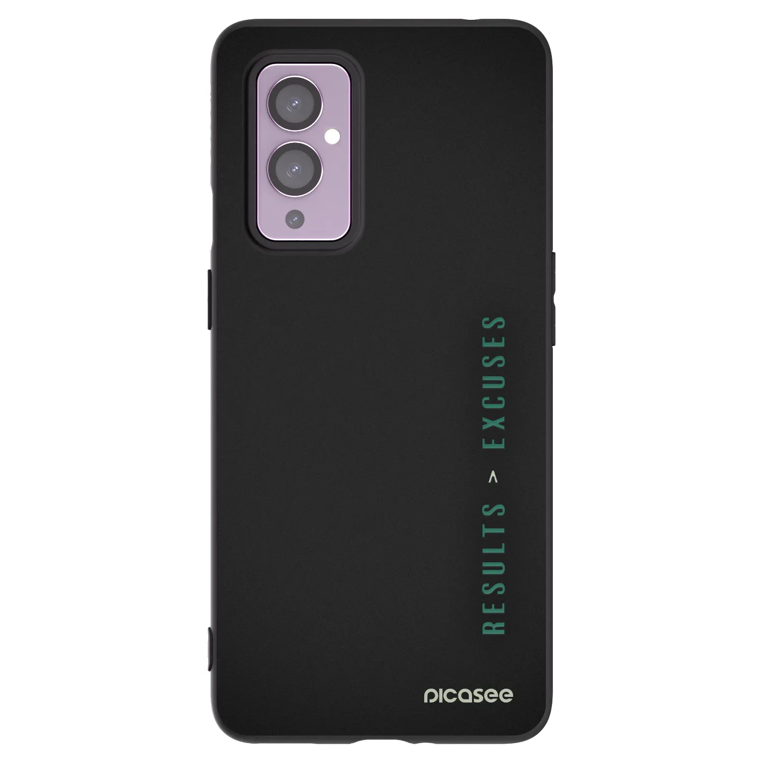 Picasee silikonski črni ovitek za OnePlus 9 - Results x Excuses