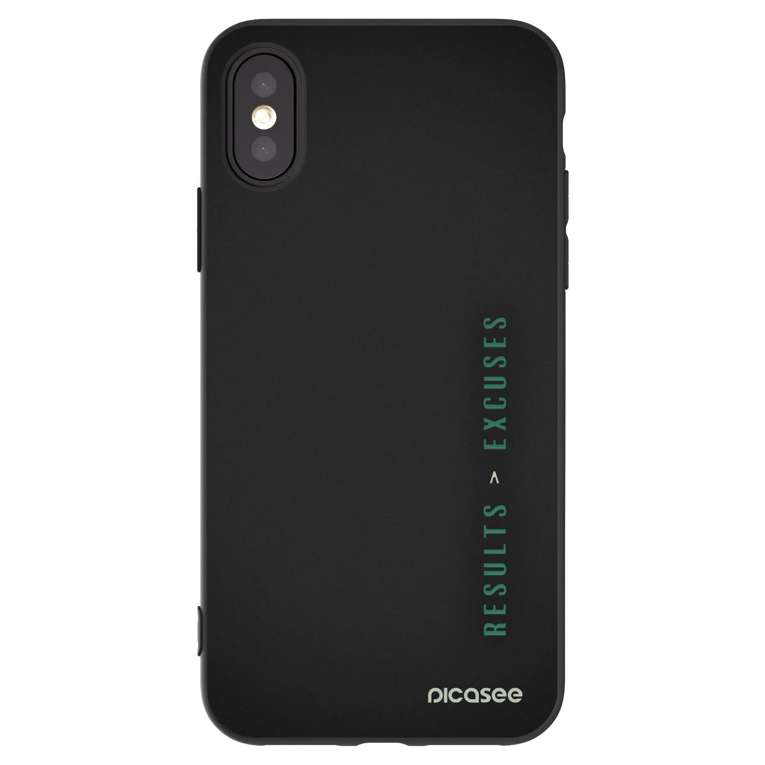Picasee silikonski črni ovitek za Apple iPhone X/XS - Results x Excuses