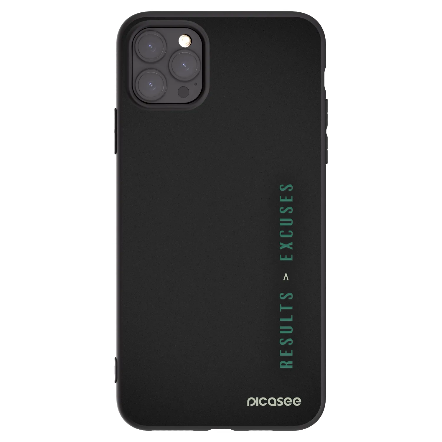 Picasee silikonski črni ovitek za Apple iPhone 11 Pro Max - Results x Excuses