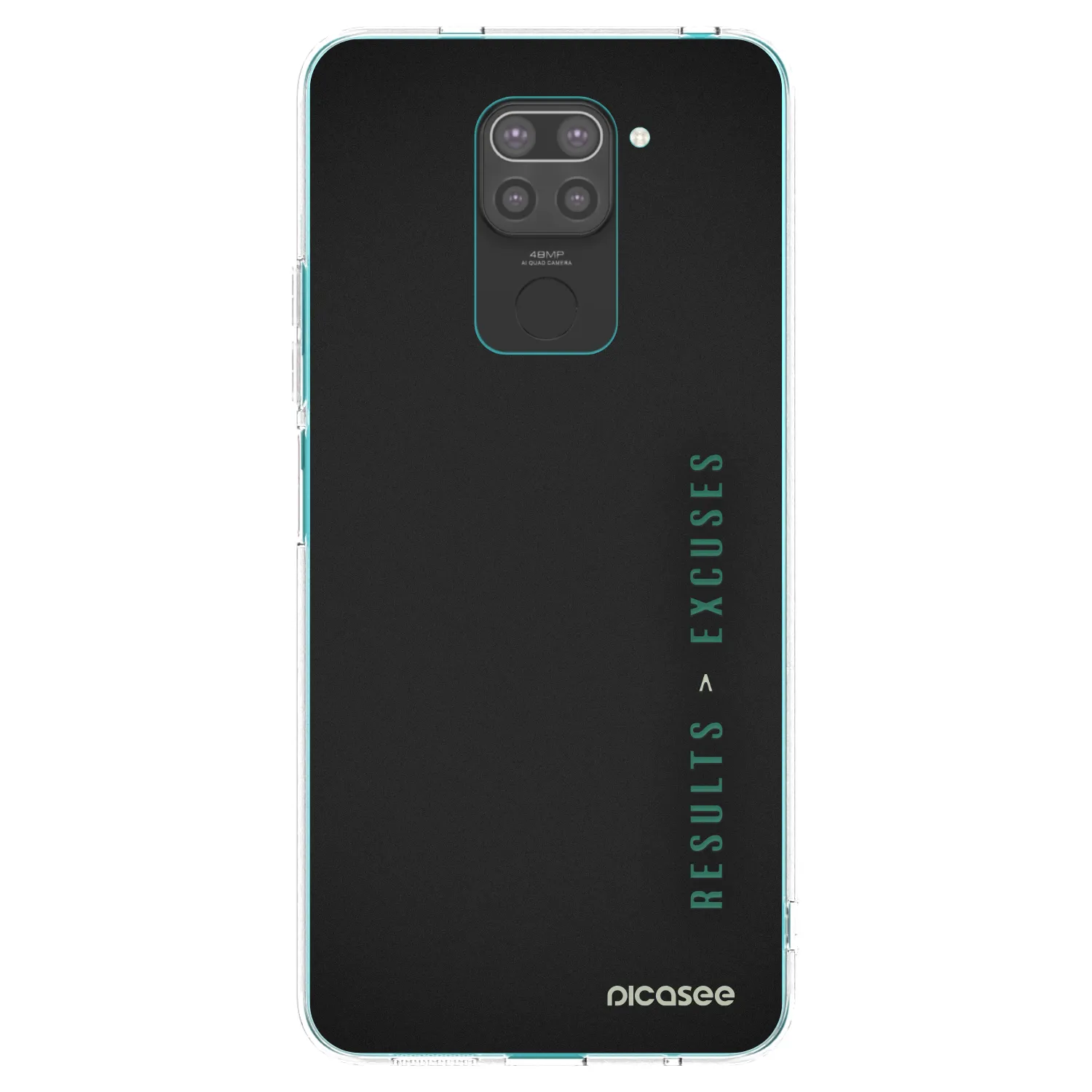 Picasee silikonski črni ovitek za Xiaomi Redmi Note 9 - Results x Excuses