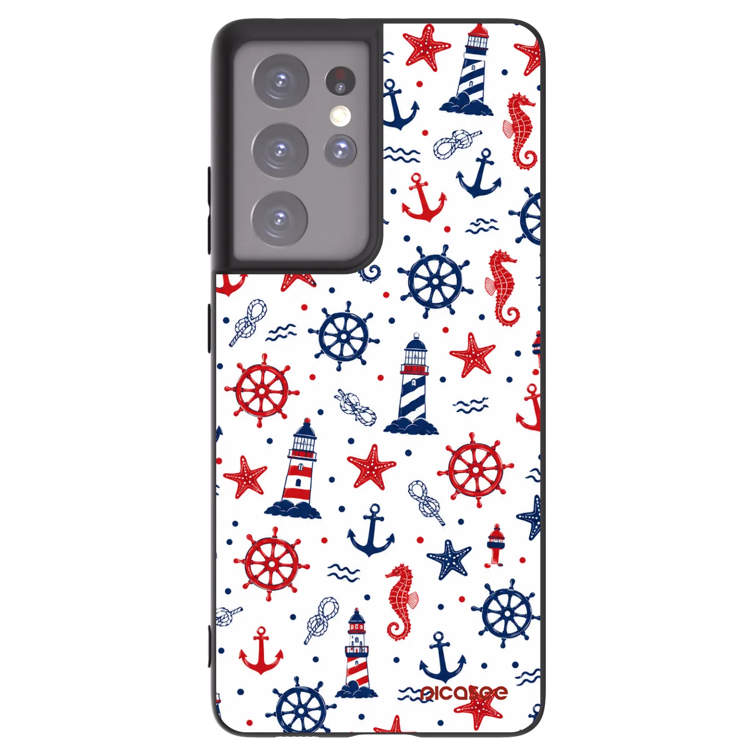 Picasee silikonski črni ovitek za Samsung Galaxy S21 Ultra 5G G998B - Sailor Vibes