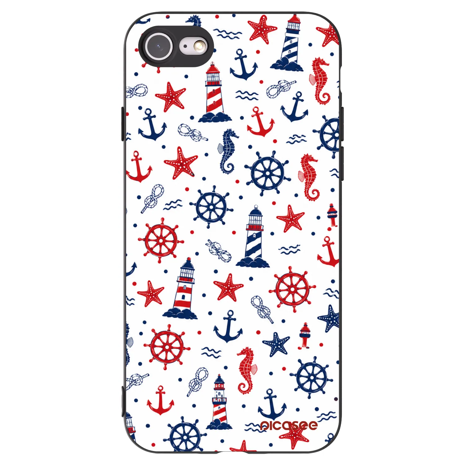 Picasee silikonski črni ovitek za Apple iPhone 8 - Sailor Vibes