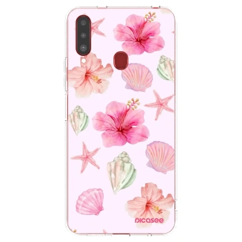 Picasee silikonski prozorni ovitek za Samsung Galaxy A20s - Blush Lagoon