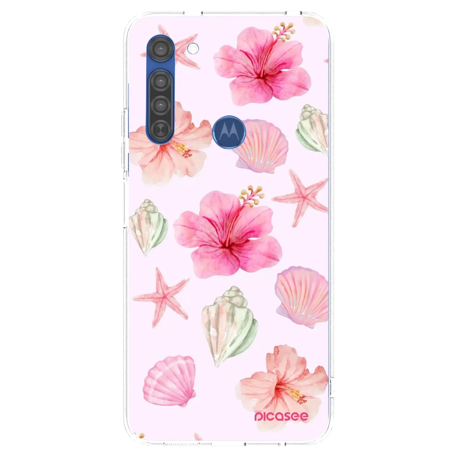 Picasee silikonski prozorni ovitek za Motorola Moto G8 - Blush Lagoon