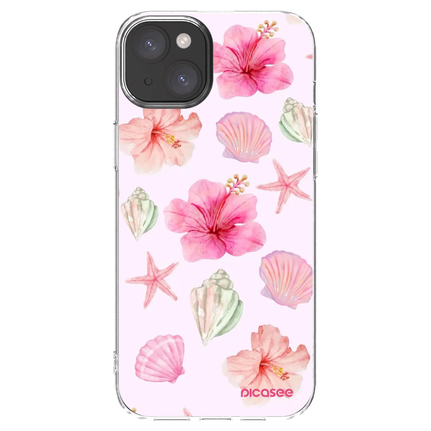 Picasee silikonski prozorni ovitek za Apple iPhone 15 Plus - Blush Lagoon