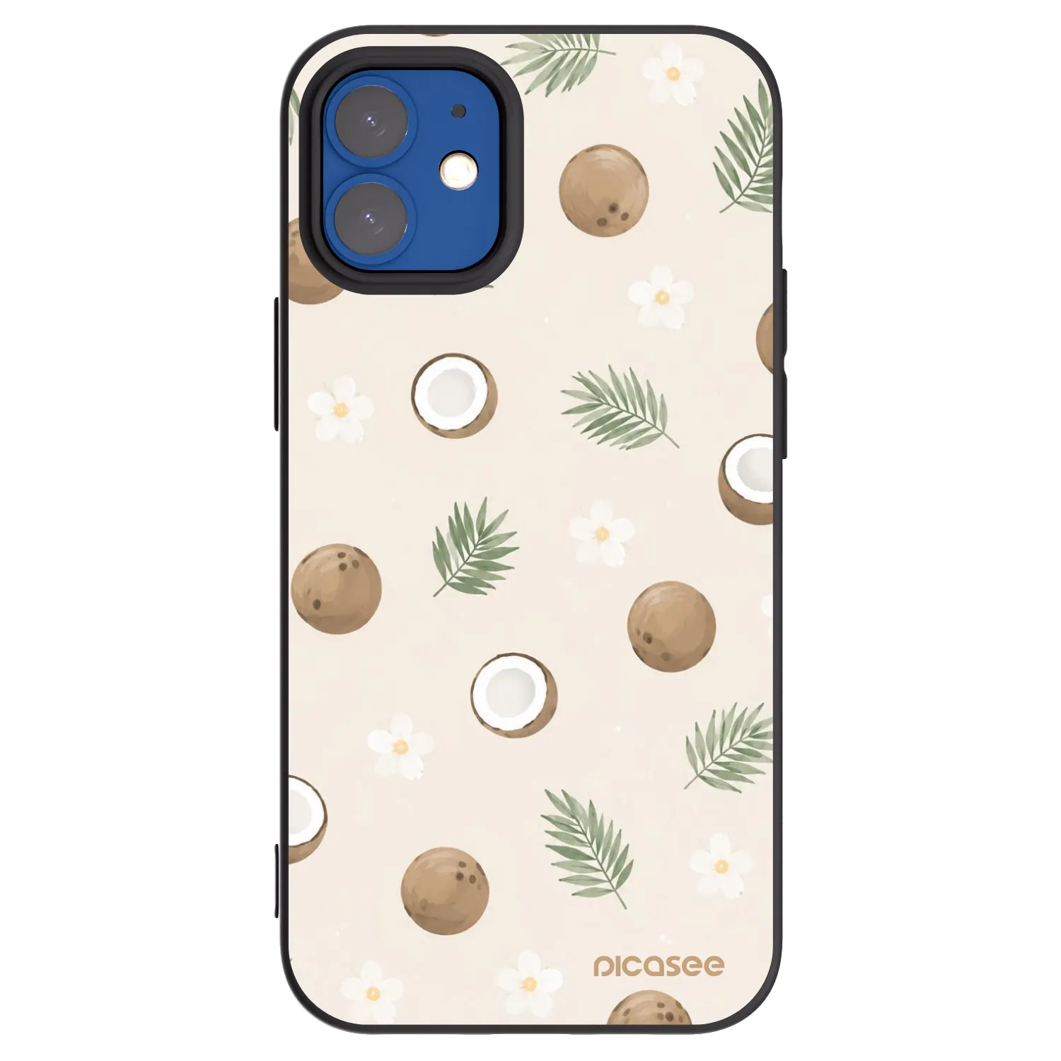 Picasee silikonski črni ovitek za Apple iPhone 12 mini - Coconut Breeze