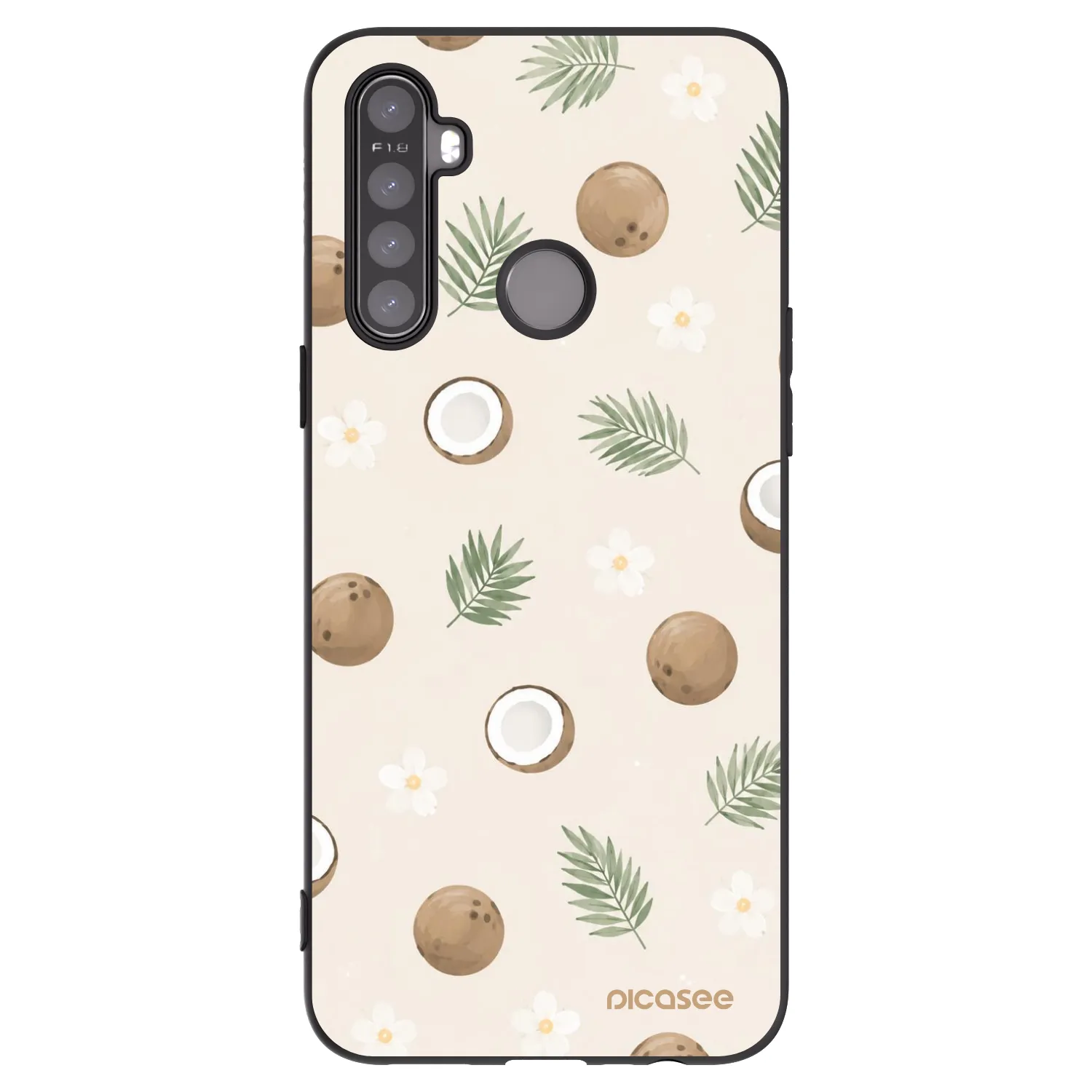 Picasee silikonski črni ovitek za Realme 5 - Coconut Breeze