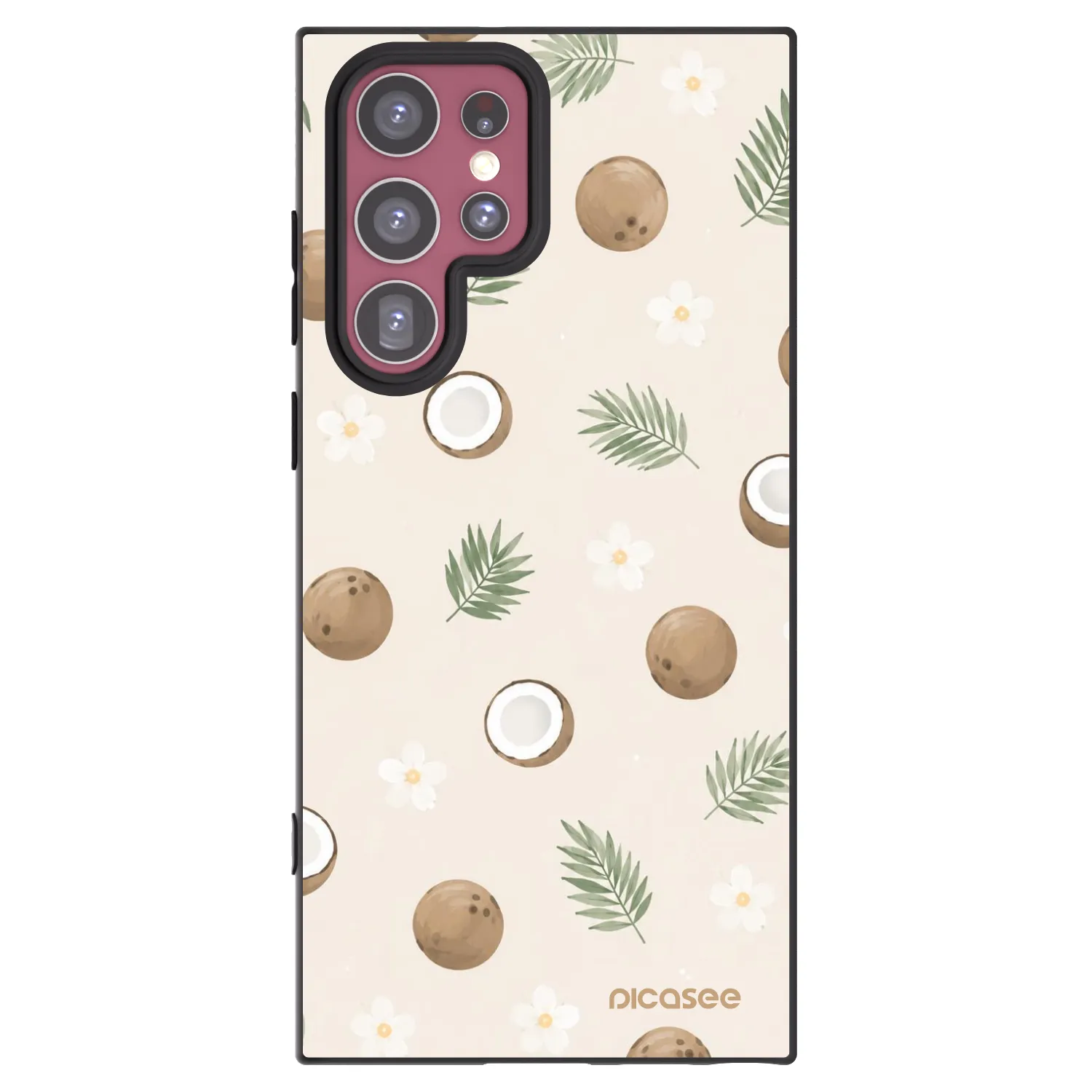 Picasee silikonski črni ovitek za Samsung Galaxy S22 Ultra 5G - Coconut Breeze