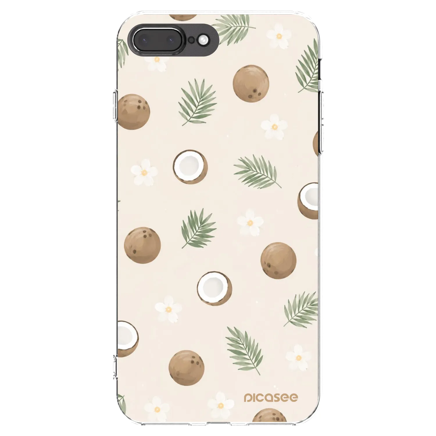 Picasee silikonski prozorni ovitek za Apple iPhone 8 Plus - Coconut Breeze