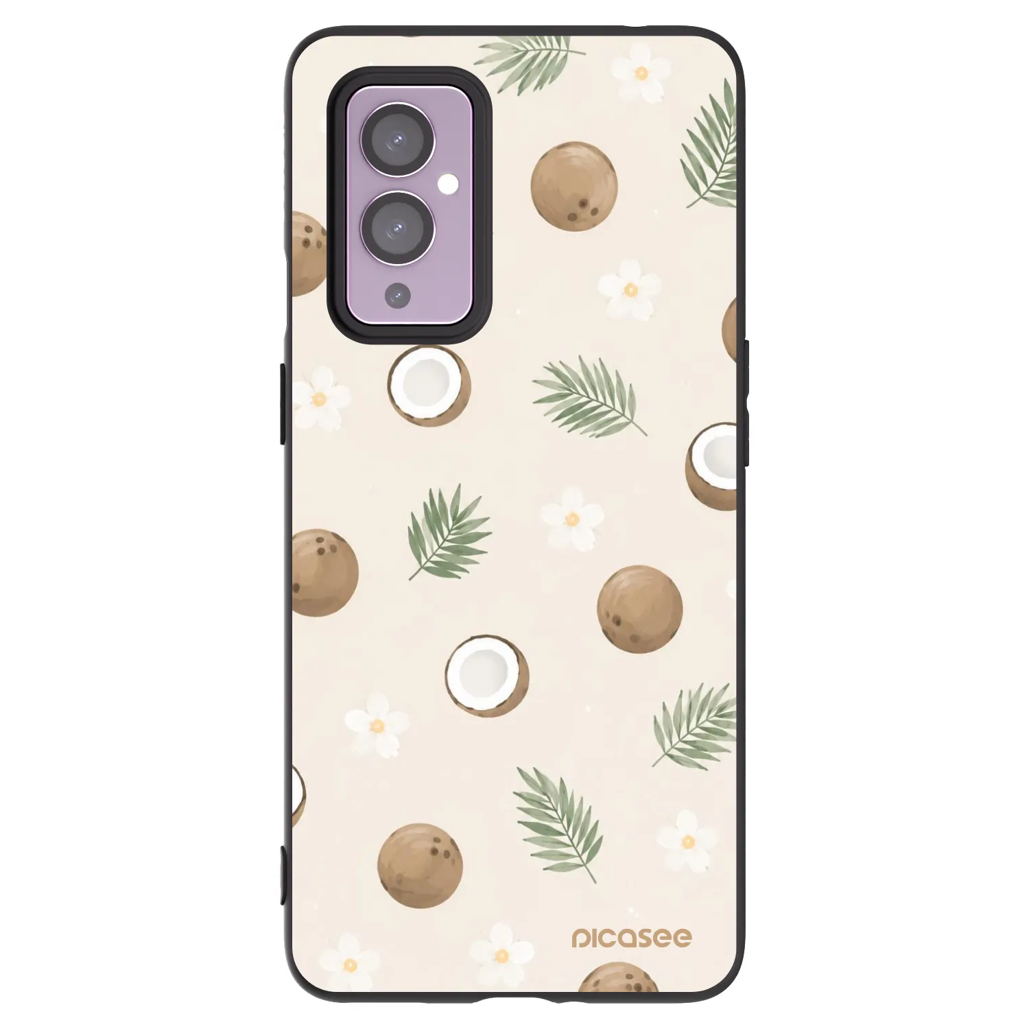 Picasee silikonski črni ovitek za OnePlus 9 - Coconut Breeze