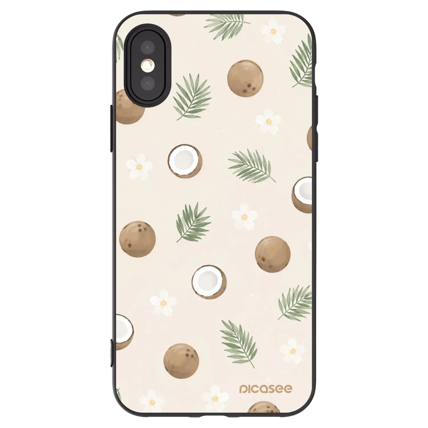 Picasee silikonski črni ovitek za Apple iPhone X/XS - Coconut Breeze