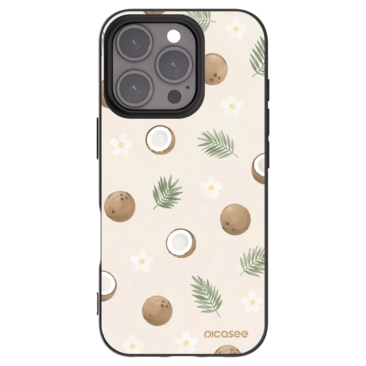 Picasee silikonski črni ovitek za Apple iPhone 16 Pro - Coconut Breeze