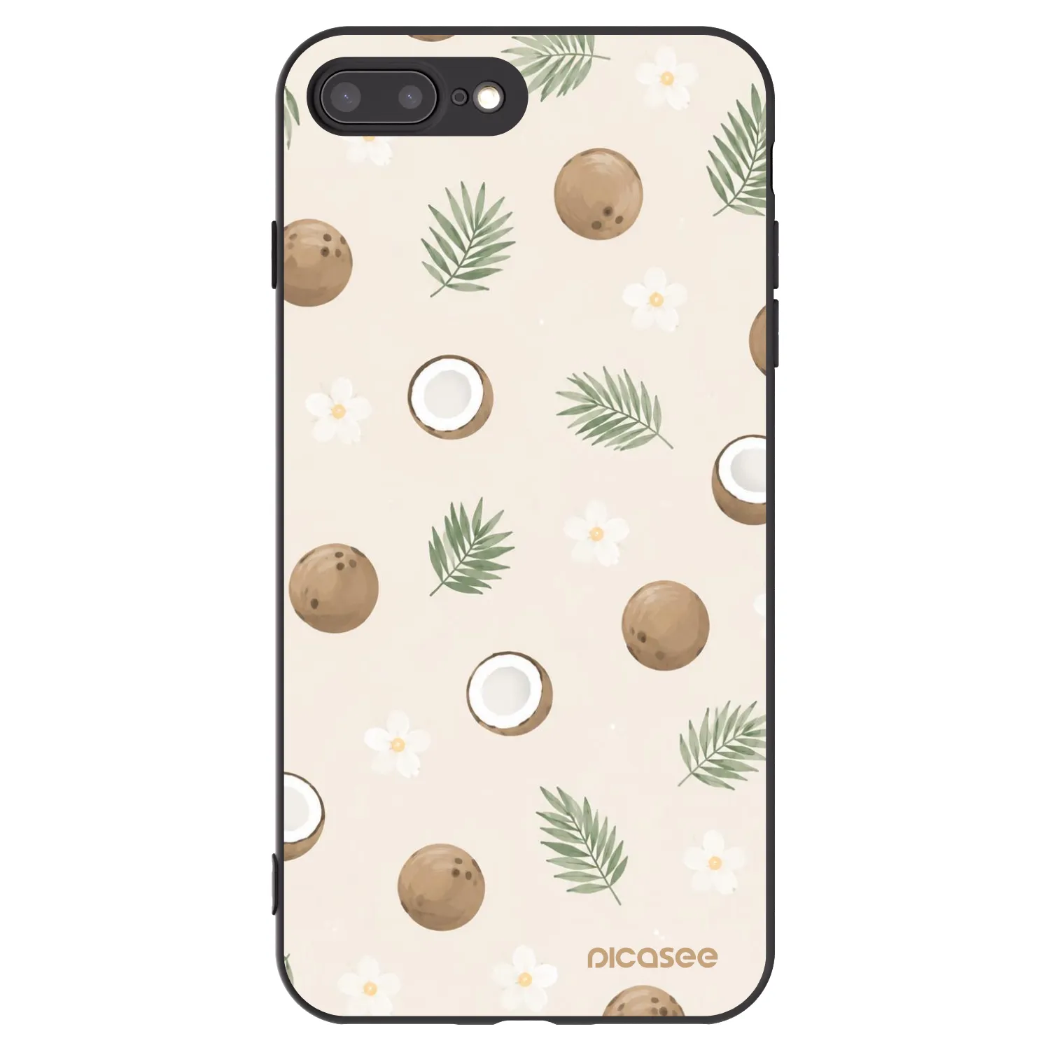 Picasee silikonski črni ovitek za Apple iPhone 8 Plus - Coconut Breeze