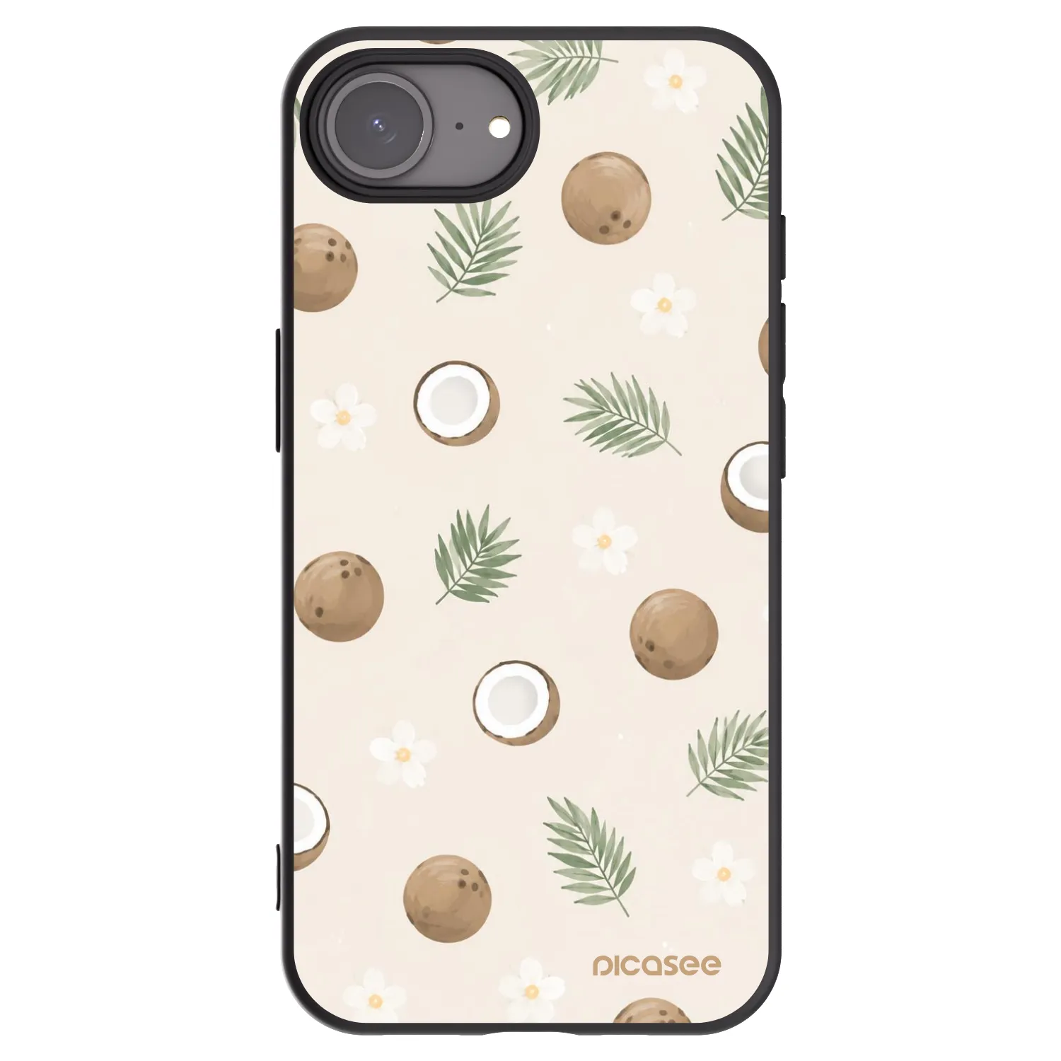 Picasee silikonski črni ovitek za Apple iPhone 16e - Coconut Breeze