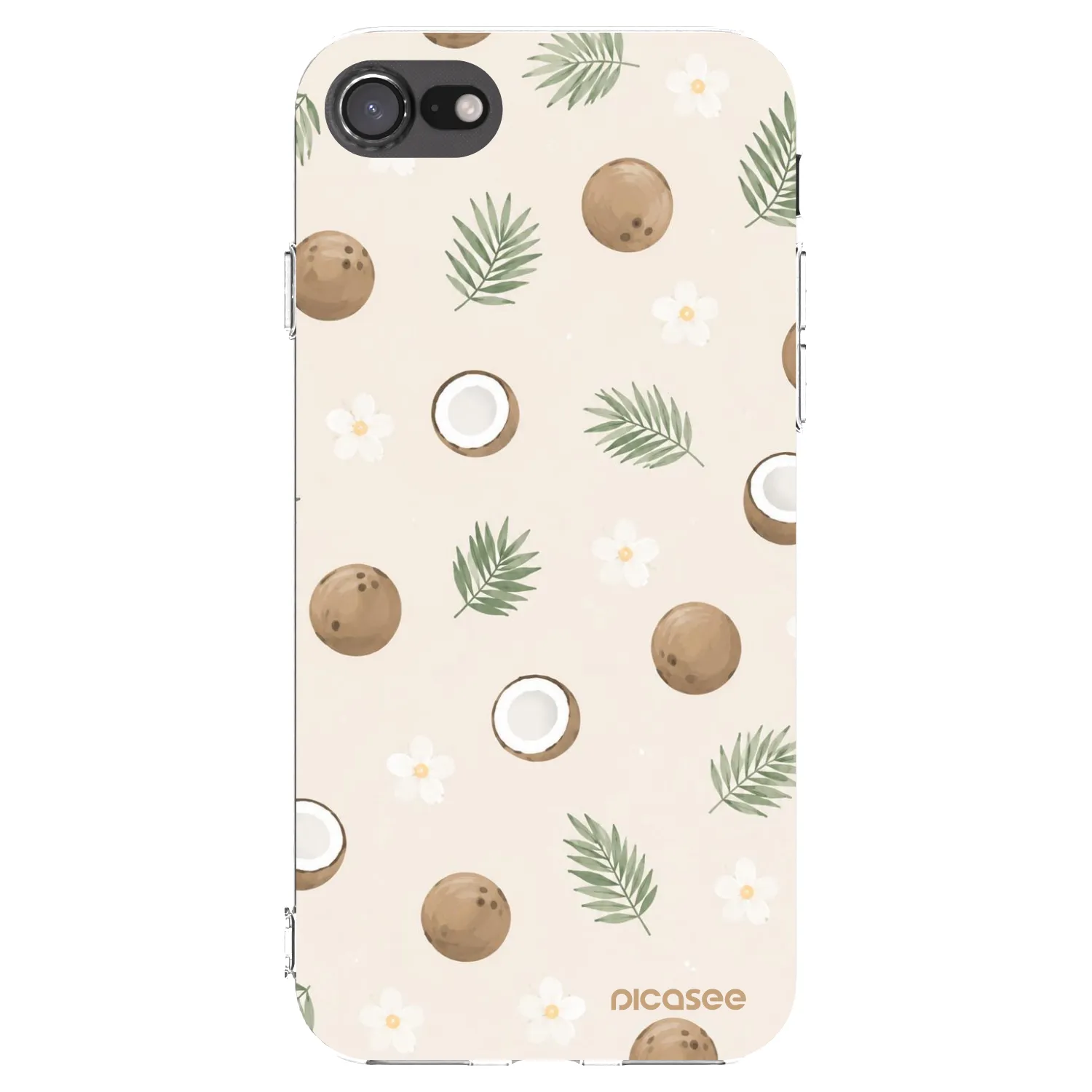 Picasee silikonski prozorni ovitek za Apple iPhone SE 2020 - Coconut Breeze