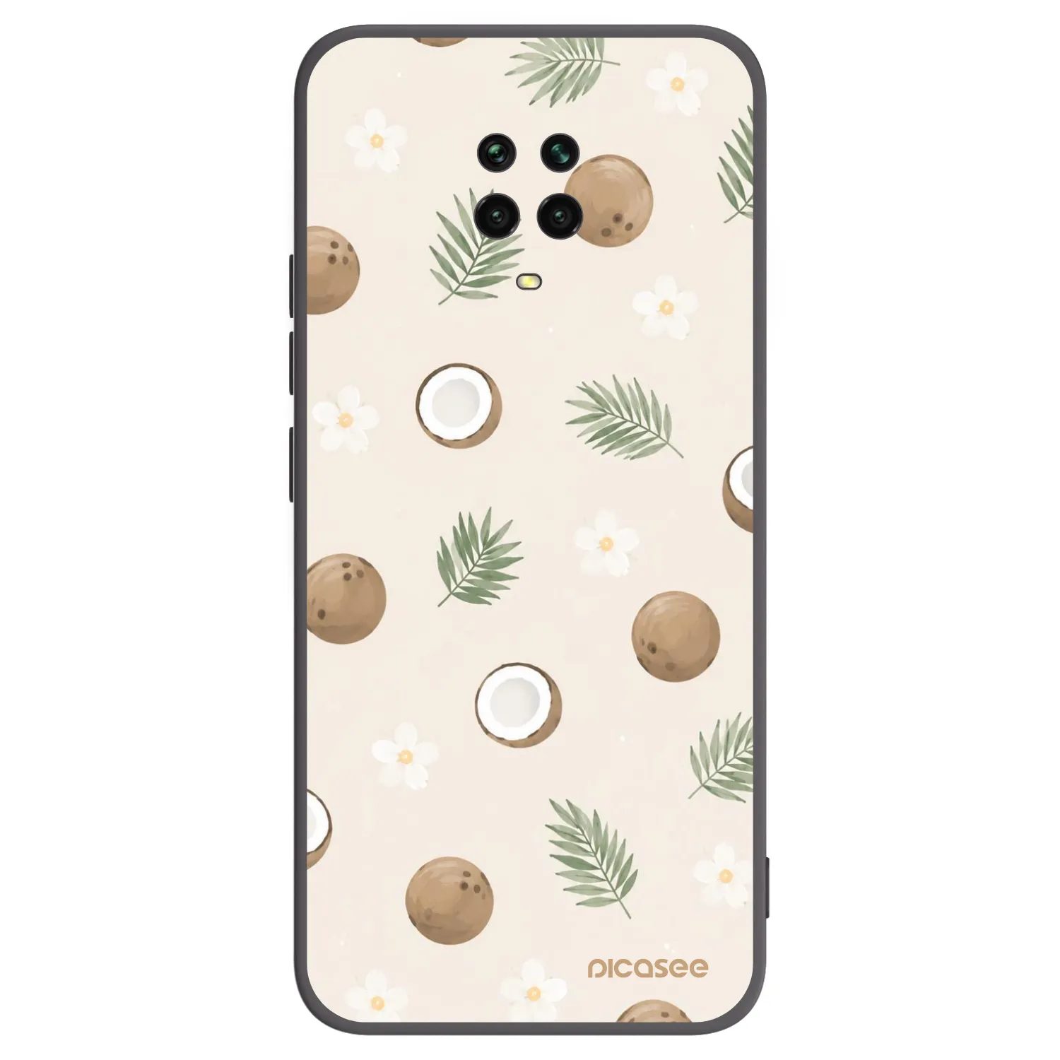 Picasee silikonski črni ovitek za Xiaomi Redmi Note 9 Pro - Coconut Breeze