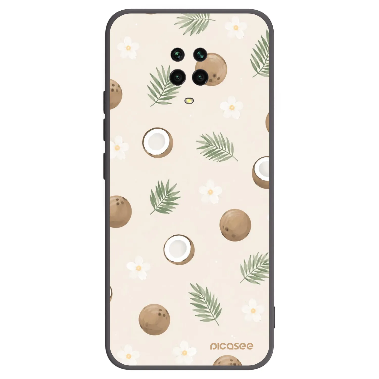 Picasee silikonski črni ovitek za Xiaomi Redmi Note 9S - Coconut Breeze