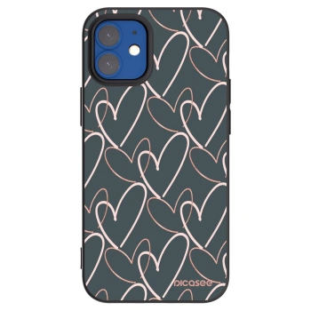 Picasee silikonski črni ovitek za Apple iPhone 12 mini - Lots of love
