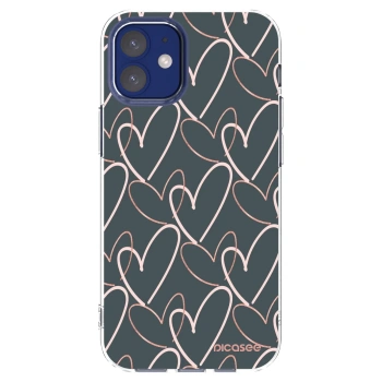 Picasee silikonski prozorni ovitek za Apple iPhone 12 mini - Lots of love