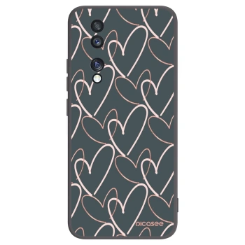Picasee silikonski črni ovitek za Honor 70 - Lots of love