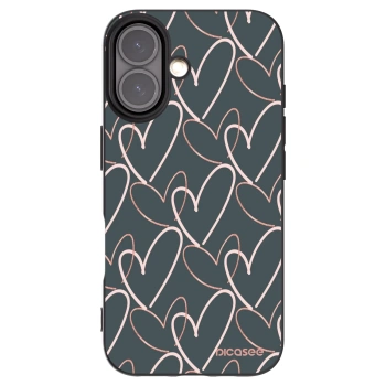 Picasee silikonski črni ovitek za Apple iPhone 16 - Lots of love